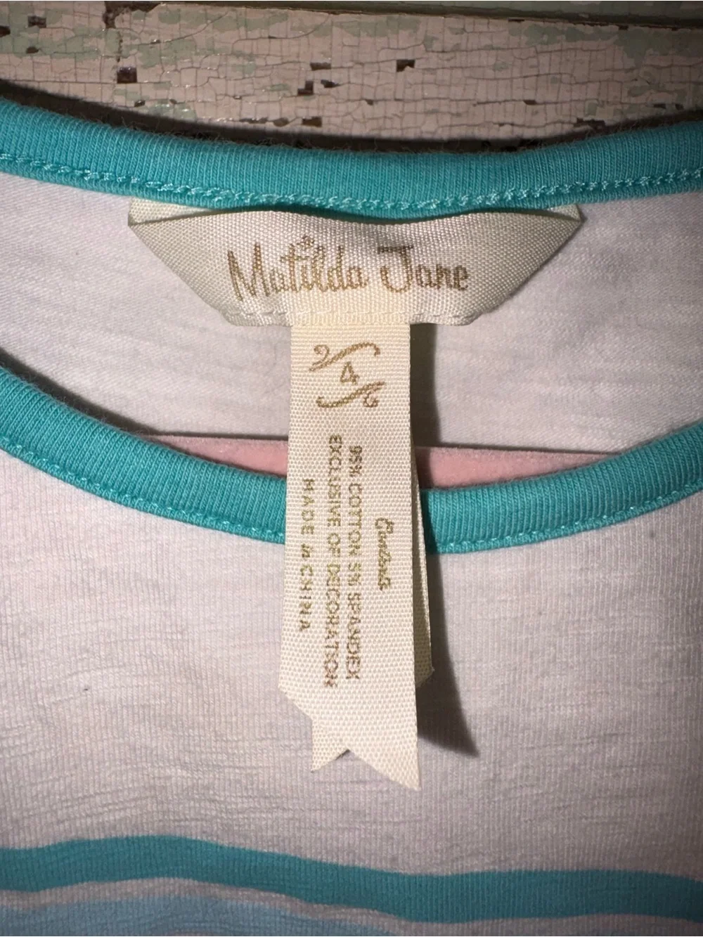 Matilda Jane White Top with Teal, Pink & Yellow 2 pc outfit Set
